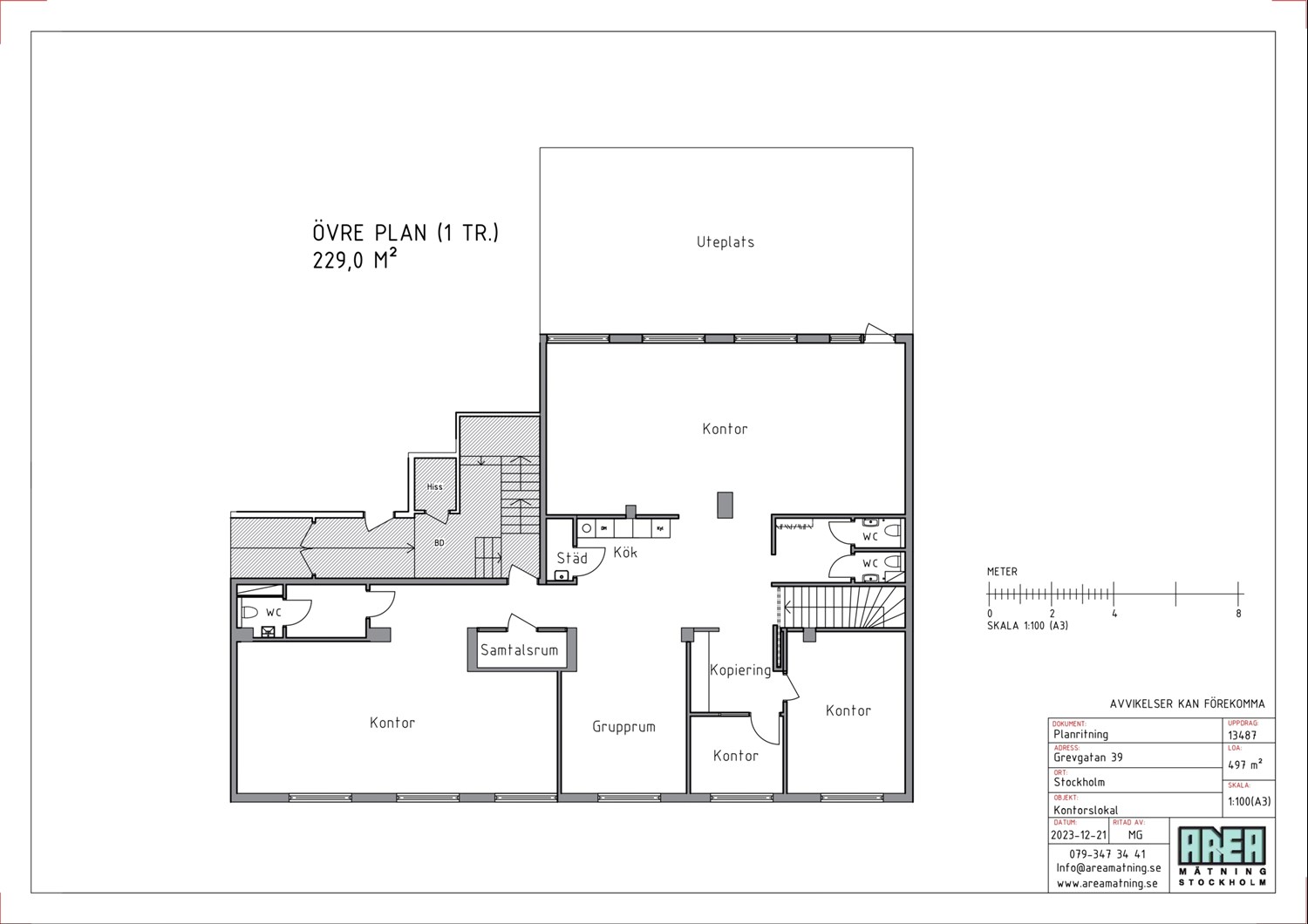 Planlösning för Grevgatan 39 - Lokal