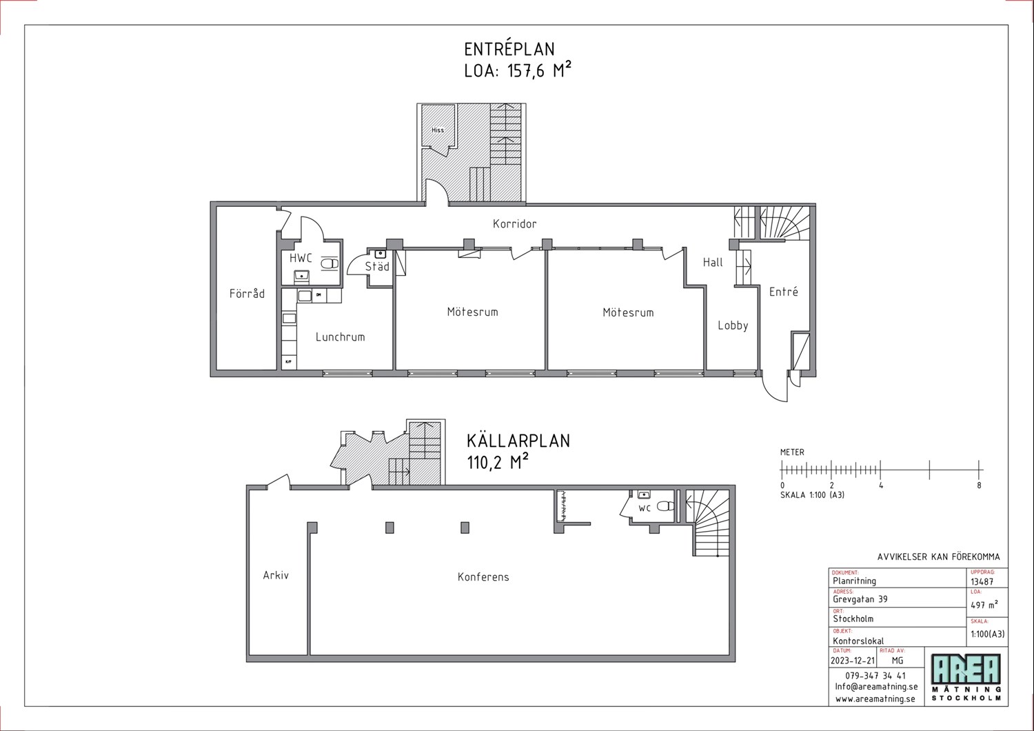 Planlösning för Grevgatan 39 - Lokal
