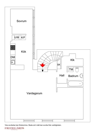 Planlösning för Riddargatan 11A