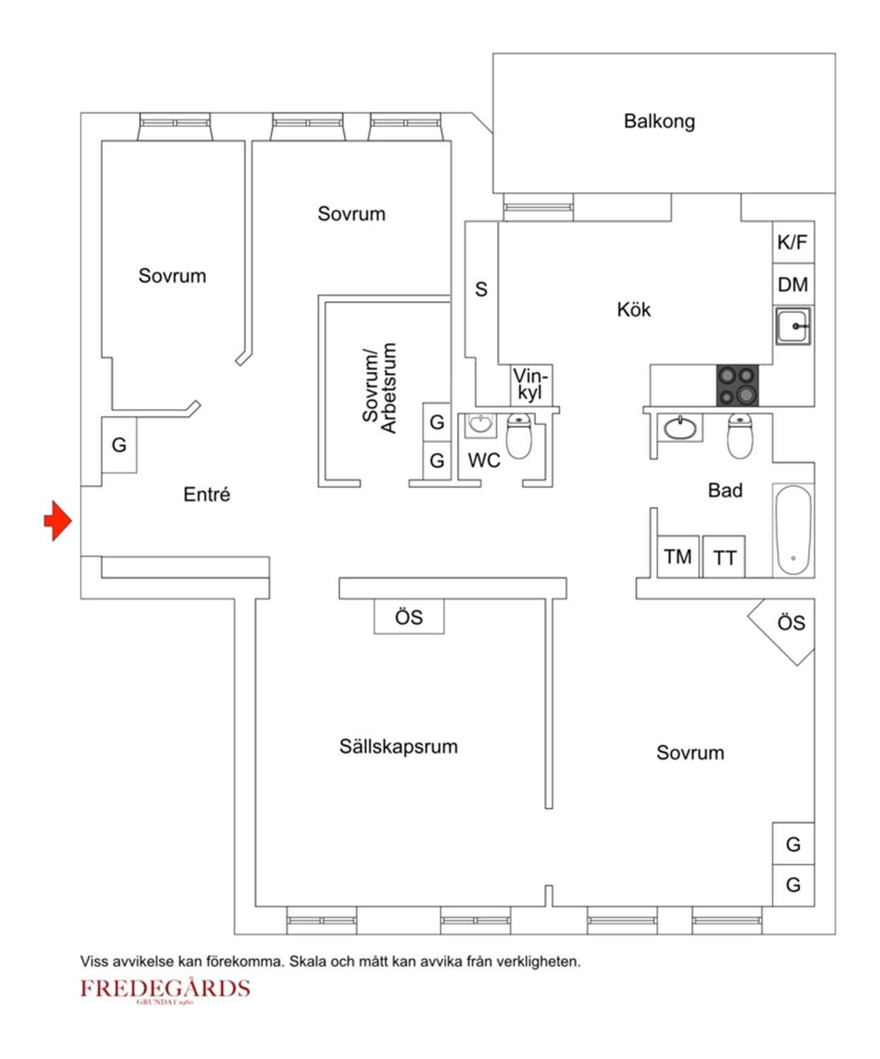 Planlösning för Vegagatan 3