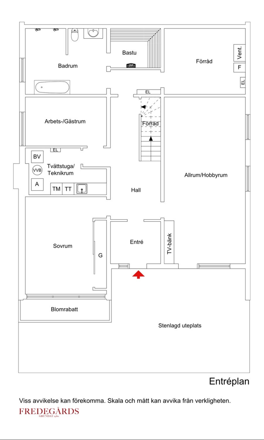 Planlösning för Fannydals strandväg 21