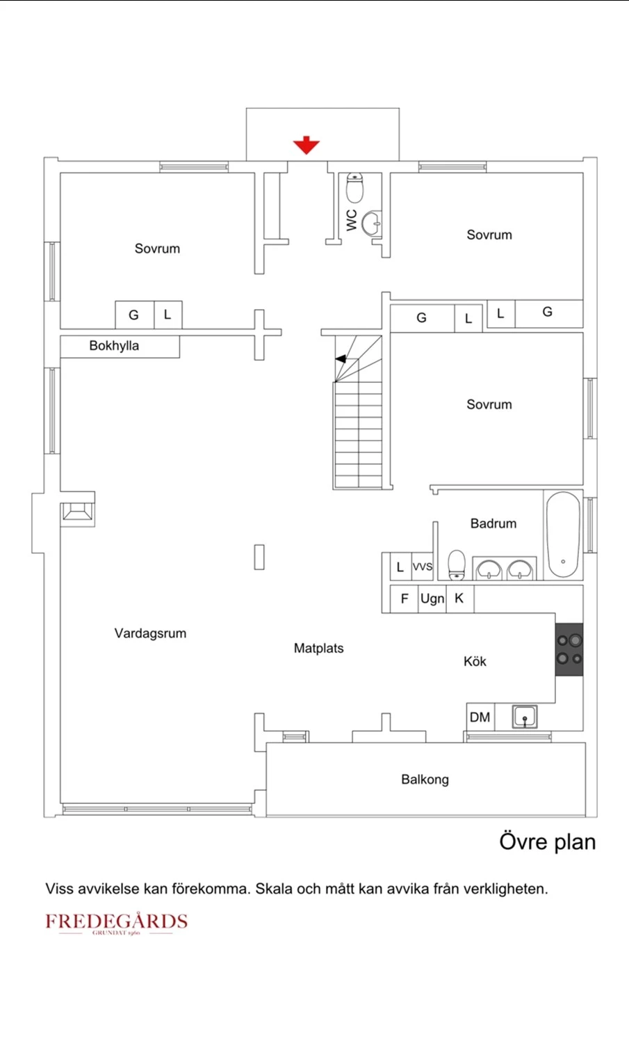 Planlösning för Fannydals strandväg 21