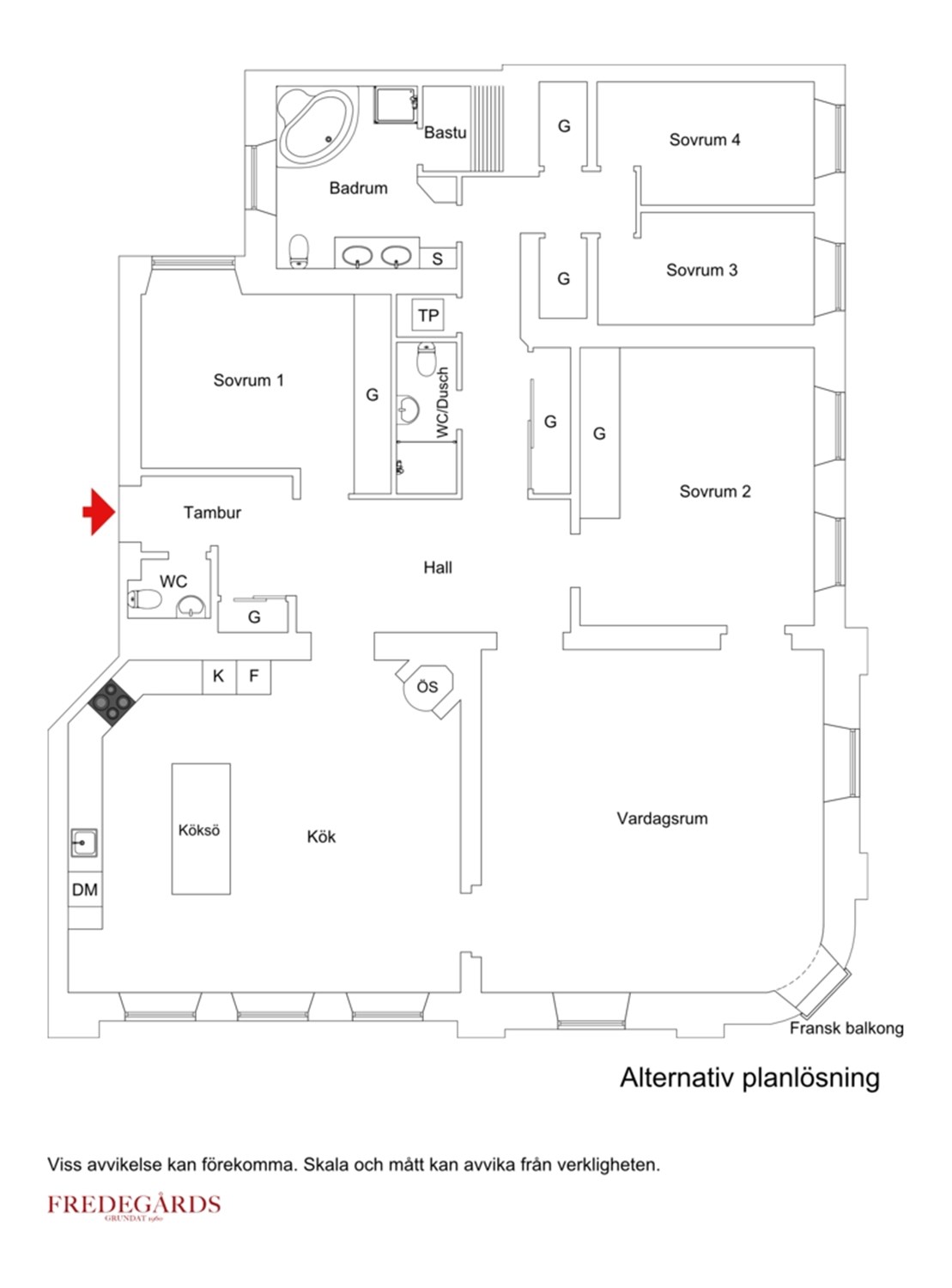 Planlösning för Karlavägen 73