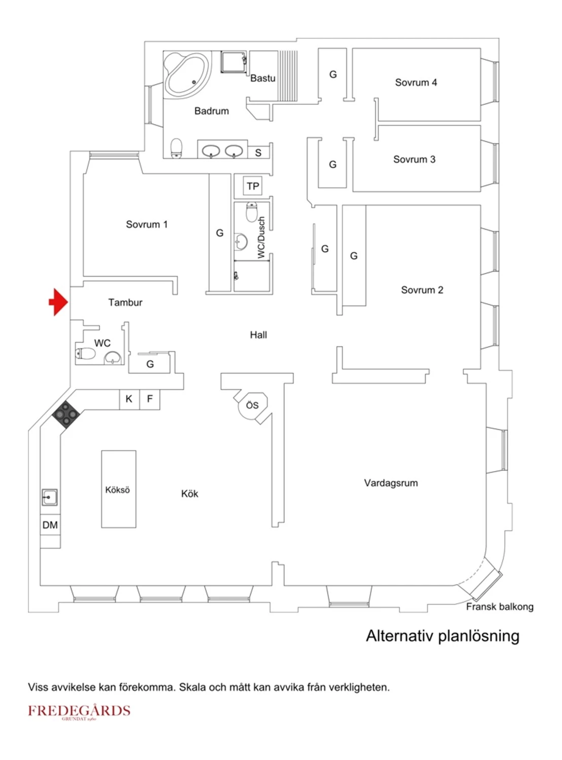 Planlösning för Karlavägen 73