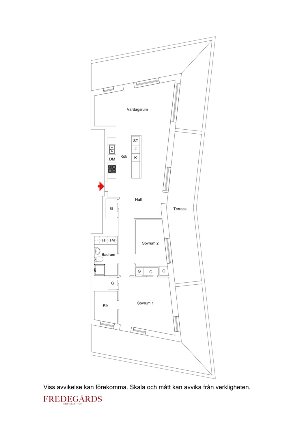 Planlösning för Fredriksdalsgatan 1