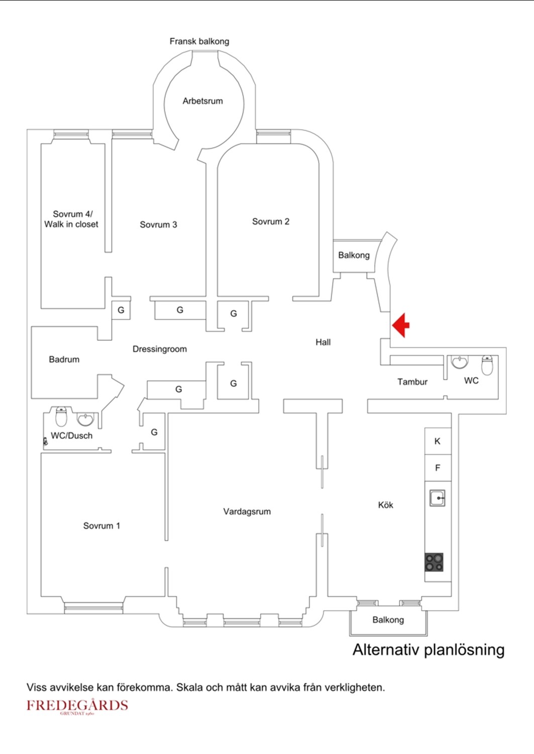 Planlösning för Jungfrugatan 6, 2 tr