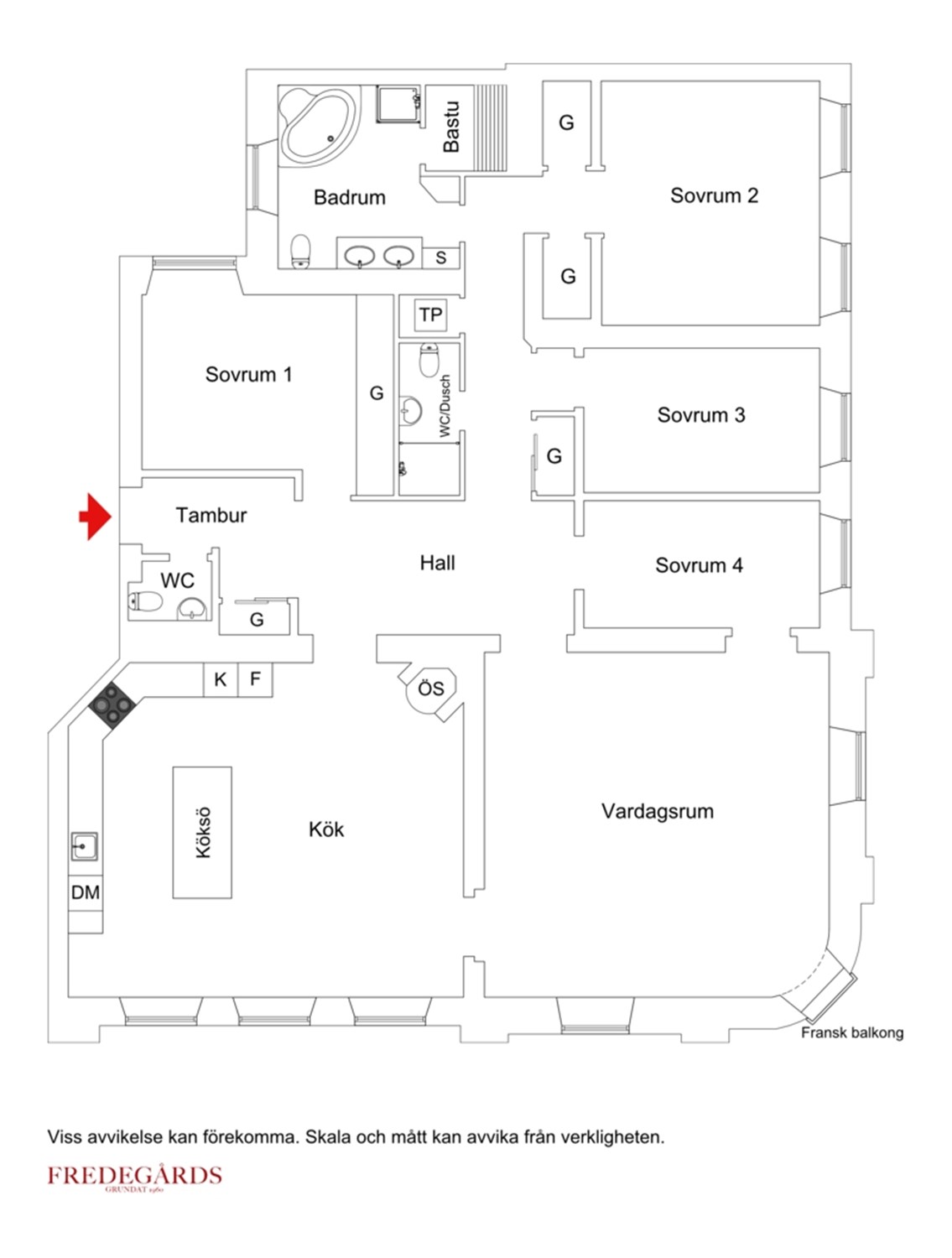 Planlösning för Karlavägen 73