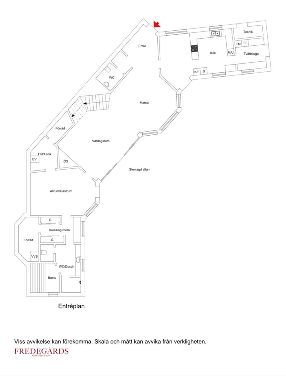 Planlösning för Strandvägen 8
