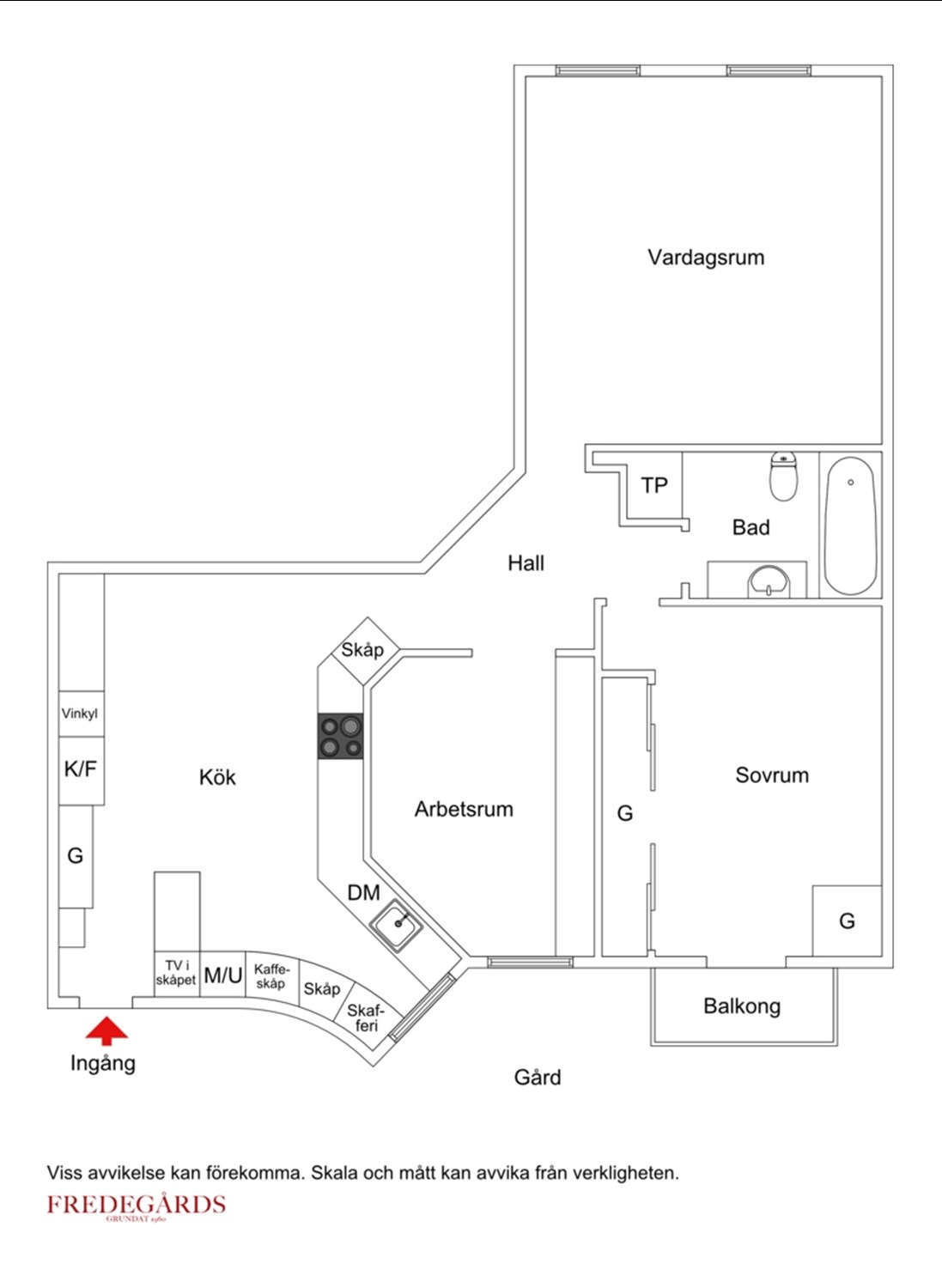 Planlösning för Linnégatan 28