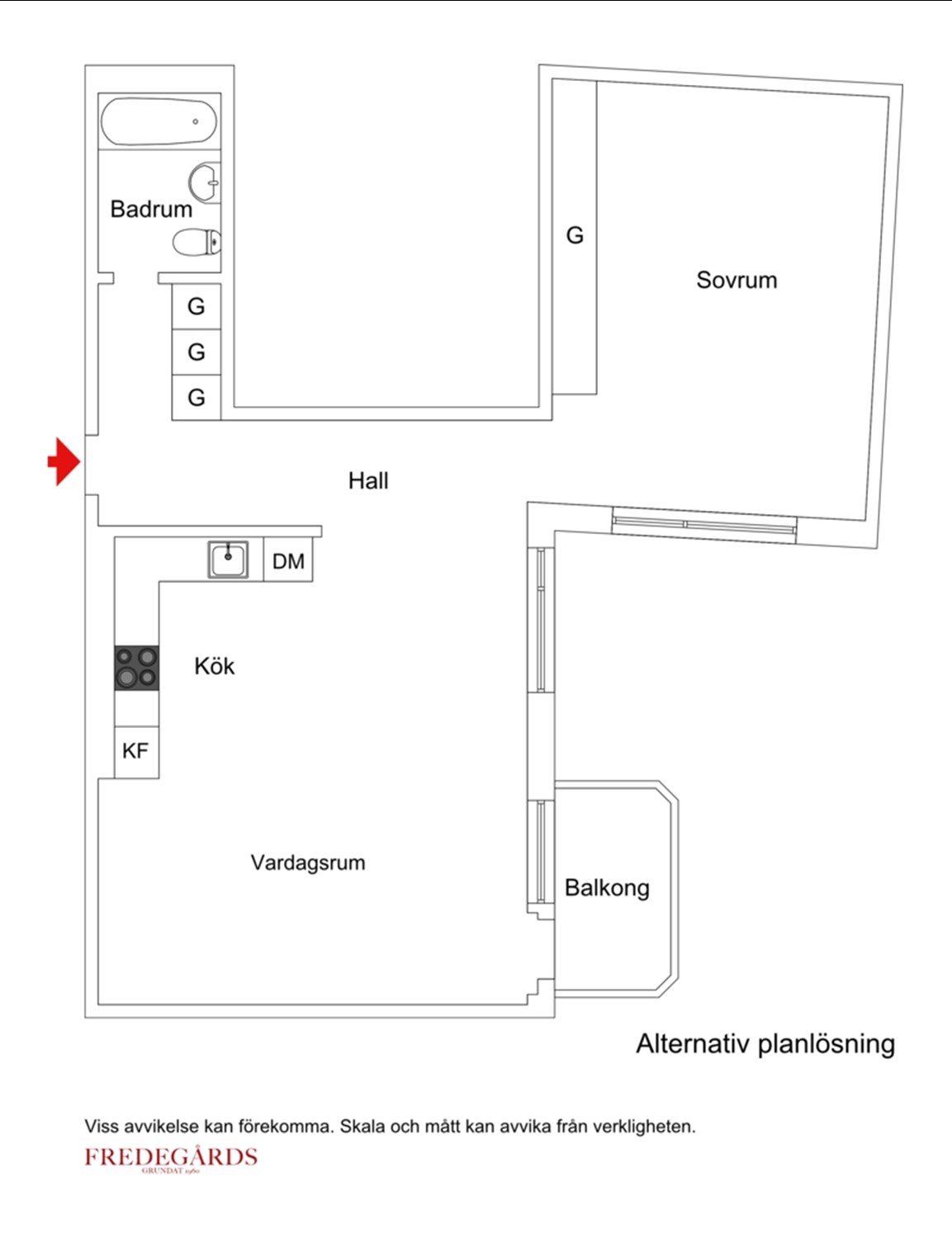 Planlösning för Fleminggatan 36C, 4 tr