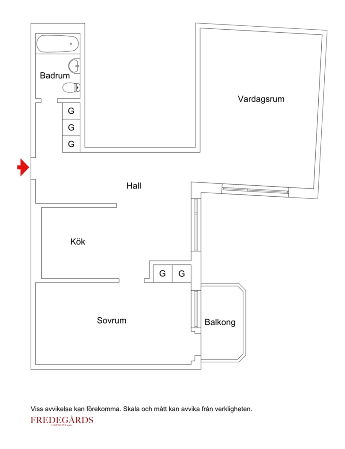 Planlösning för Fleminggatan 36C, 4 tr