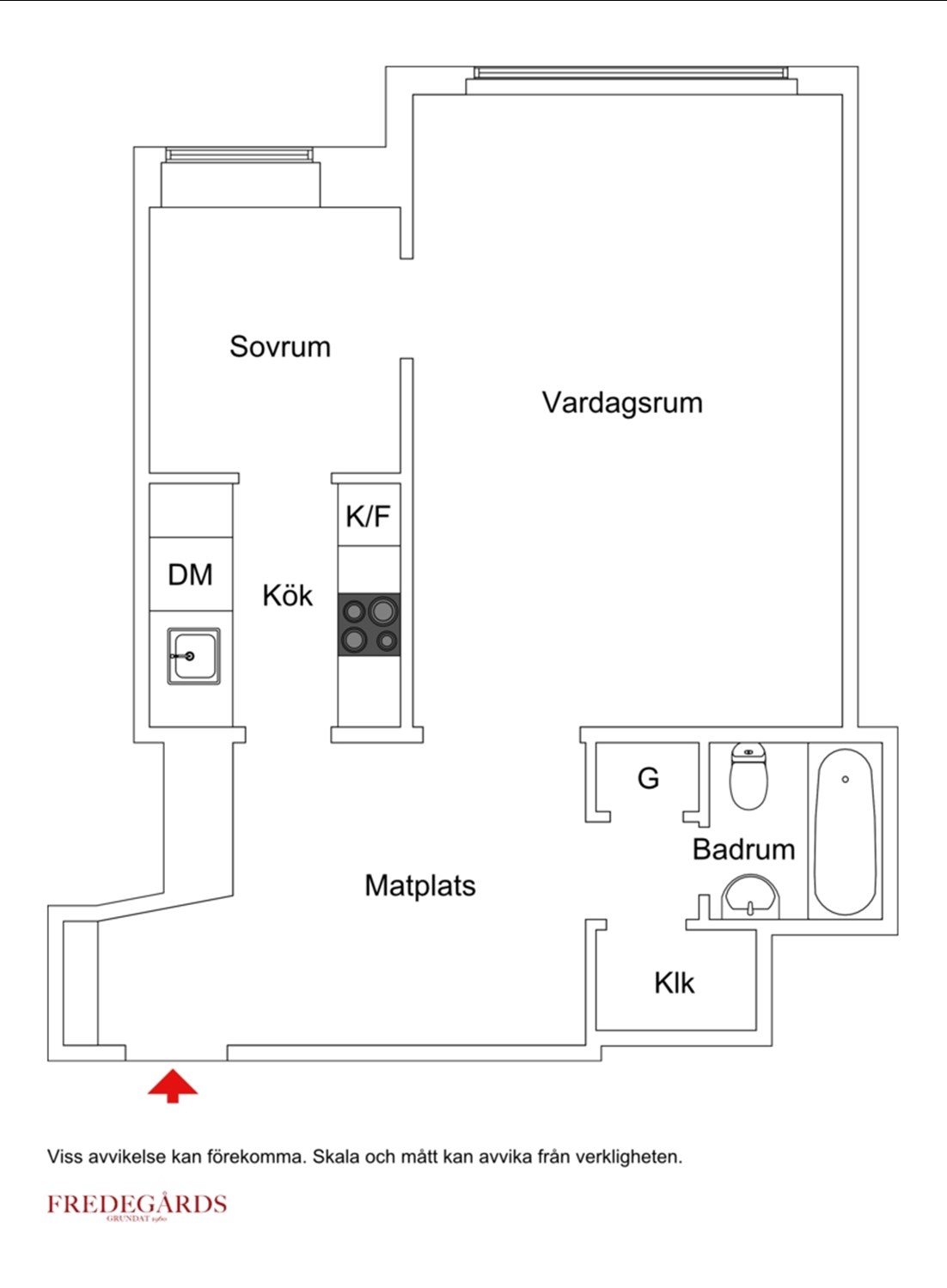 Planlösning för Kungsholms Strand 157, 1 tr