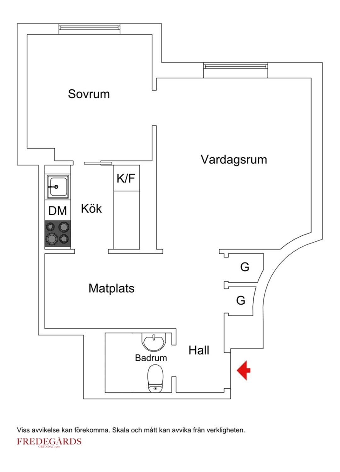 Planlösning för Kungsholms Strand 157, 3 tr
