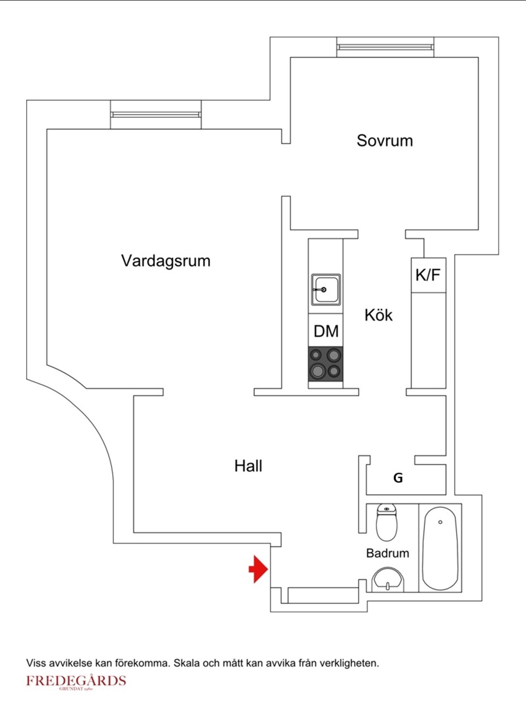 Planlösning för Kungsholms Strand 157, 2 tr