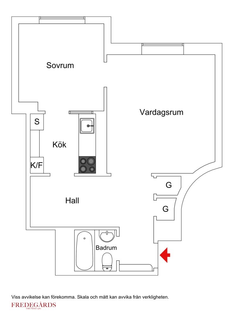 Planlösning för Kungsholms Strand 157, 2 tr