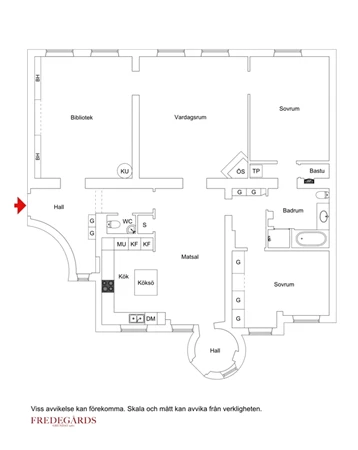 Planlösning för Banérgatan 4