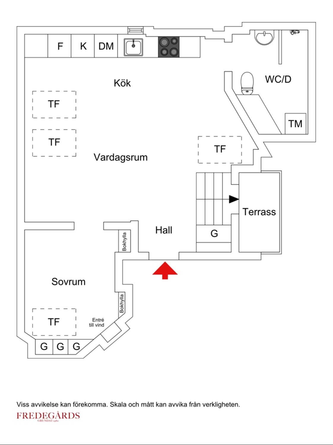 Planlösning för Grevgatan 22A, 4 tr